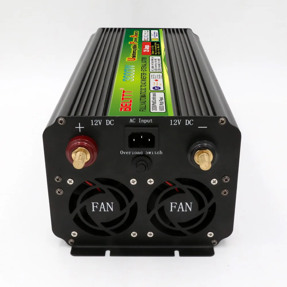 Imagem -04 - Ups Power Inverter Carregador 3000w 4000w 6000w dc 12v 220v ac 230v Conversor Inversor de Carregamento 3kw Transformador de Carro de Casa