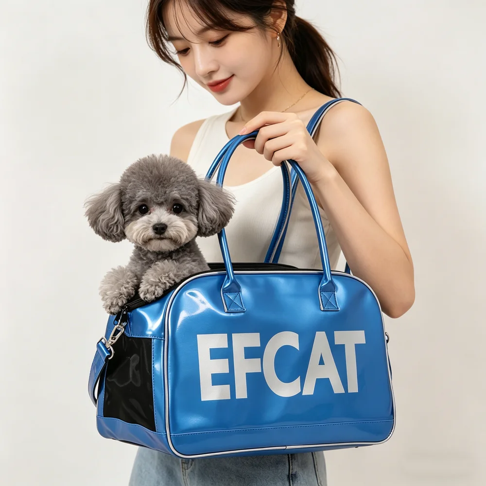 Fashion Space Color Hundetragetaschen für kleine Hunde und Katzen, Schwarz, Silber, für den Außenbereich, tragbare Haustier-Tragetasche, Schultertransport