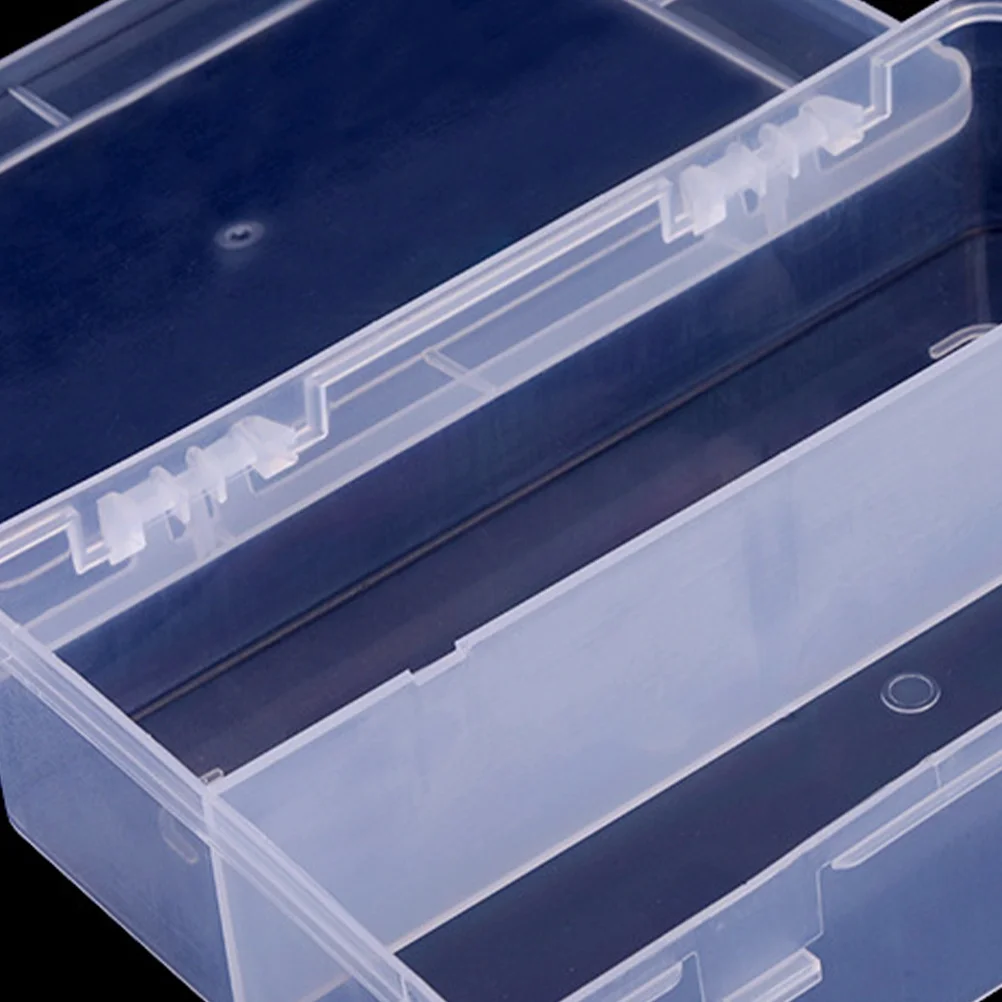 กล่องเก็บอุปกรณ์ทำเล็บ 2 ชิ้น แบบสองช่อง ทำจากพลาสติกทนทาน สำหรับเก็บเครื่องประดับ เครื่องสำอาง และยา