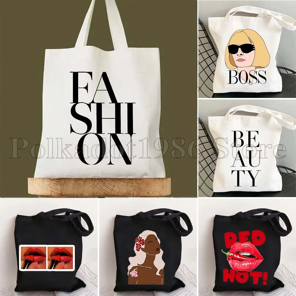 

Fashion Women Girl Aesthetic Magazine Beauty Boss Dame Anna Gift Women Canvas Shoulder Tote Bag Harajuku Shopper Cotton Handbag