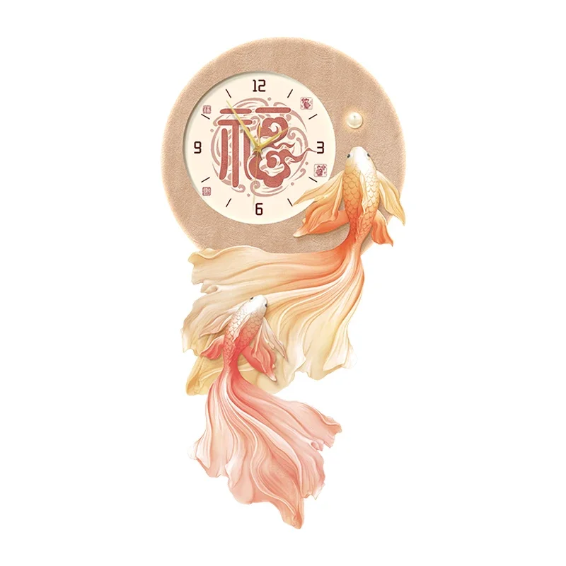 Chinese Style Irregular Large Wall Clock Vintage Trendy Design Universal Wall Watch For Home Room Decoration