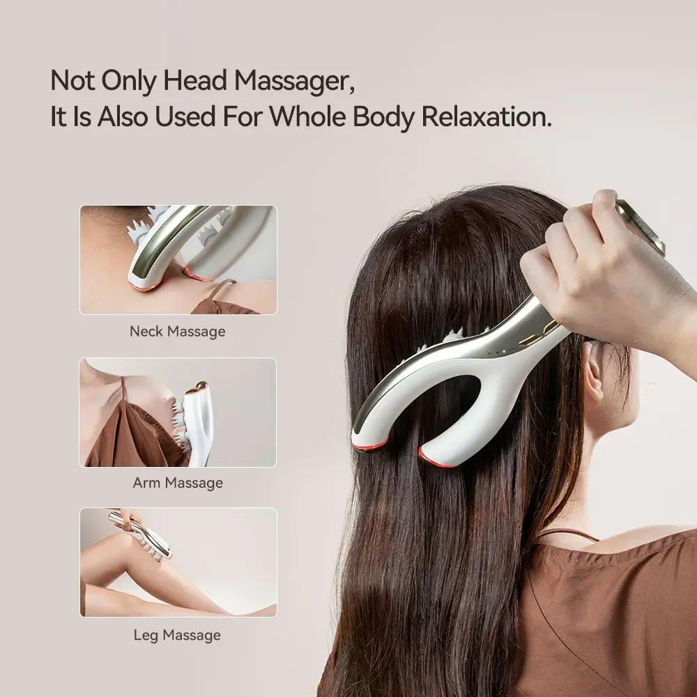 New Infrared EMS Hair Regrowth Electric Head Microcurrent Vibration Massager Hair Growth Nourish Scalp Shoulder Neck Relaxation