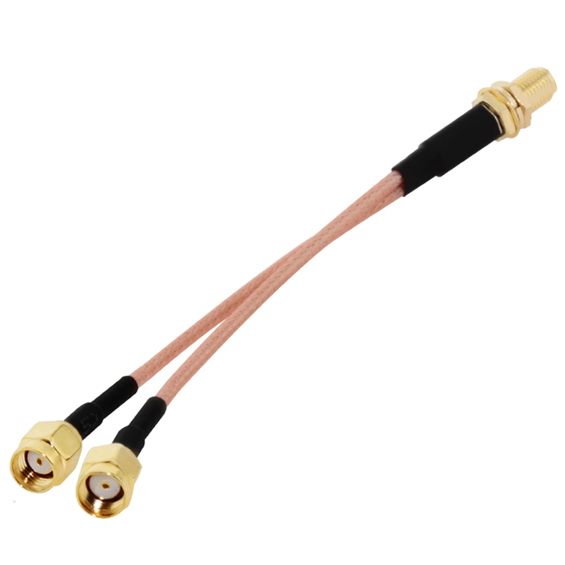 RP SMA Female Nut to 2X RP SMA Plug Y Type Splitter Combiner Pigtail Cable RG316 15cm 6