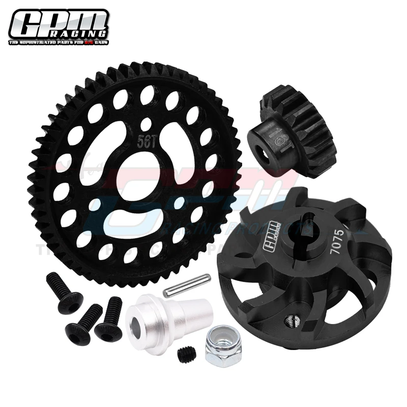 GPM 7075Alu Gear Adapter & 32P/56T & 16T Gear Kit For TRAXXAS 1/10 Slash 4X4 LCG