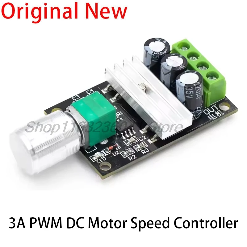 3A PWM DC Motor Speed Controller 6V12V24V28V Speed Control Switch Function Drive Module 1203BK Current Regulator