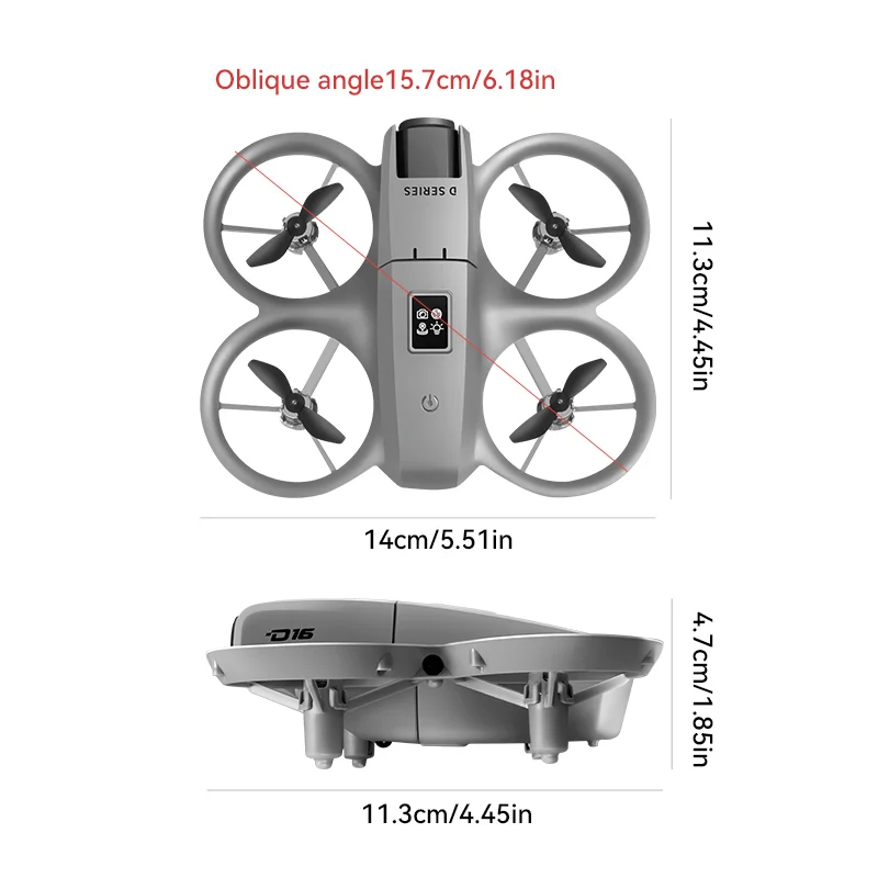 D16 Mini – dron z podwójną kamerą 8K HD-VR, obrotowy o 180 stopni. ° ESC, optyczny system śledzenia ruchu, unikanie przeszkód, silnik, dron, UAV, zdalnie sterowany quadcopter, uniwersalny. — 2