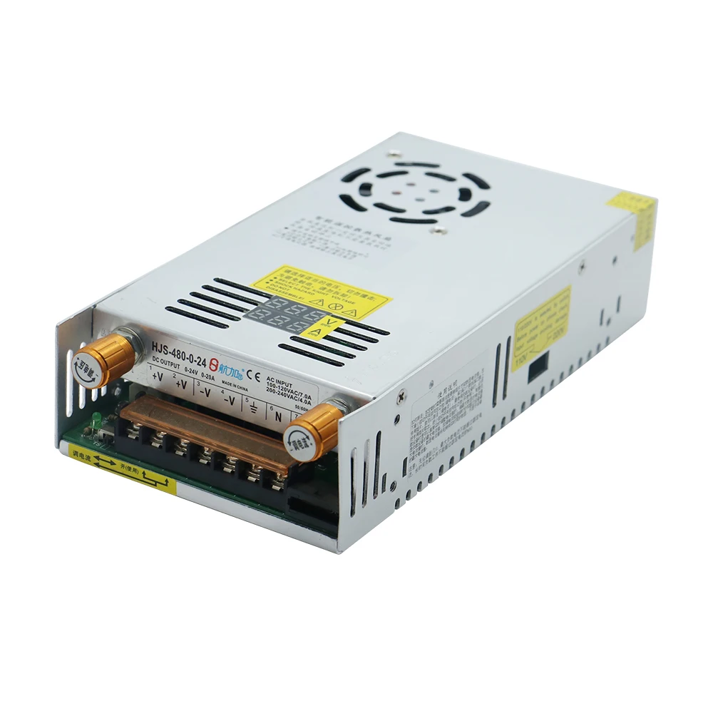 HLTNC digital displayadjustable DC 480W switching power supply 5-300V PLC signal control AC voltage 110V 220V conversion for cnc