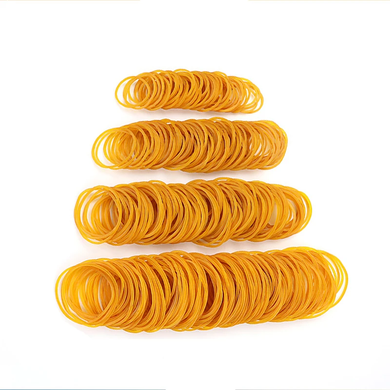 100/200Pcs Yellow Natural Rubber Bands Strong Elastic Stretch Rubber Rings For Office Packaging Money Binding DIY Craft  Use