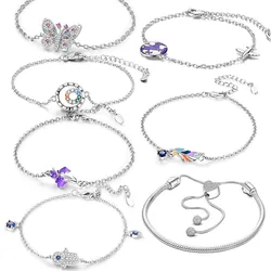Silver Plated Original Bracelet Butterfly Plane For Woman Chain Bracelet Fashion Jewelry