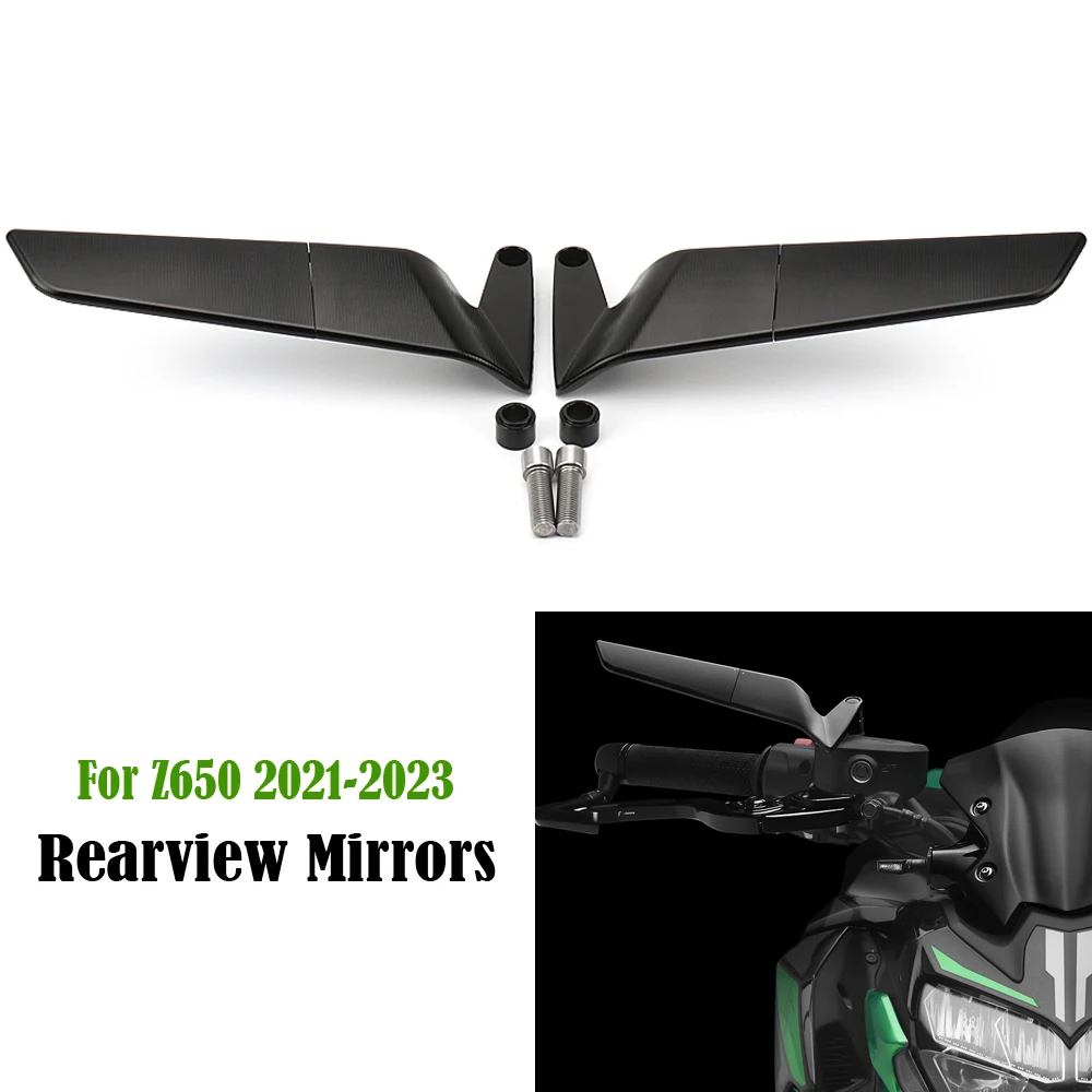 Motorcycle Mirrors Stealth Winglets Mirror Kits Adjustable Mirrors Motorcycle Wing Mirrors For Kawasaki  Z650 2021 2022 2023