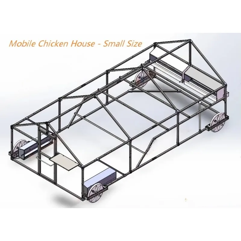 Mobile Chicken House Metal Frame Structure Movable Poultry Coop Frame For Outdoor Free Range Chicken Raising Customized