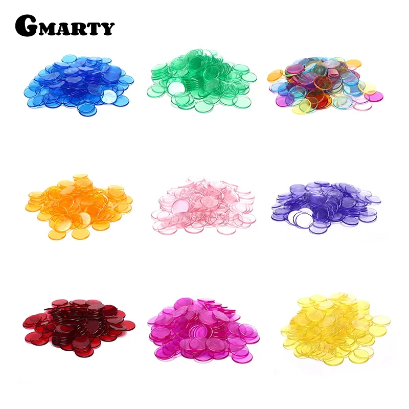 100pcs 19mm Poker Chips Count Bingo Chips Bingo Game Cards Plastic for Games