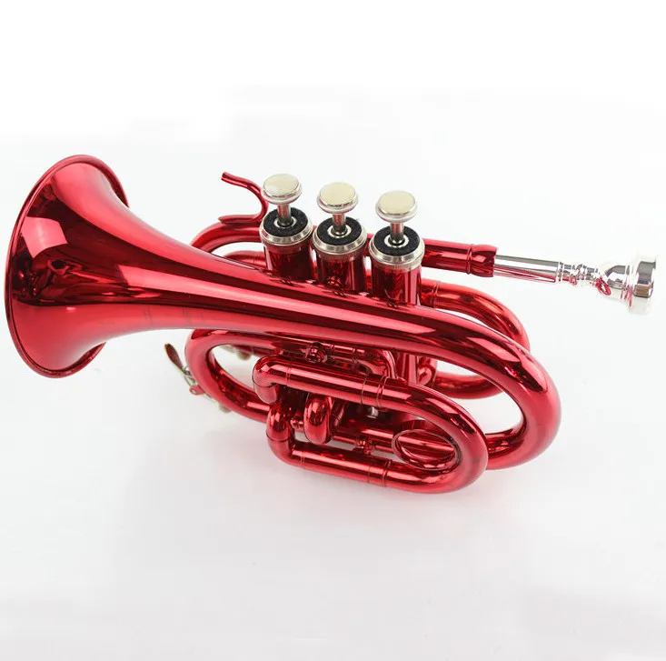 hot sell  pocket palm trumpet for beginners red horn musical instrument