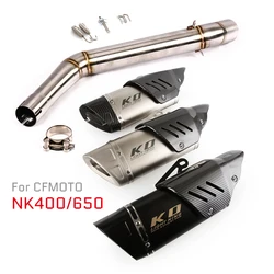 51MM Lossless Exhaust Pipe Motorcycle Muffler Escape Mid Connect Link Tube Stainless Steel For CFMOTO 400NK 650NK 650MT All Year
