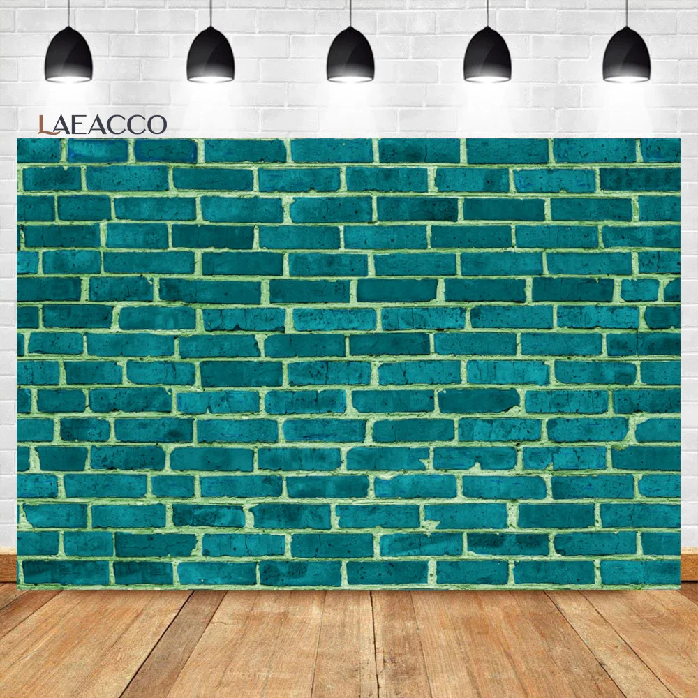 

Laeacco Vintage Green Brick Wall Photo Backdrop Baby Birthday Party Graduation Indoor Home Decor Portrait Photography Background