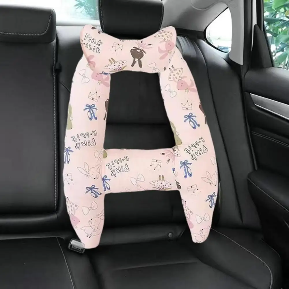 Comfortable Driving Headrest Ultra-soft H-shape Car Headrest Pillow for Kids Breathable Neck Waist Leg Support Compression