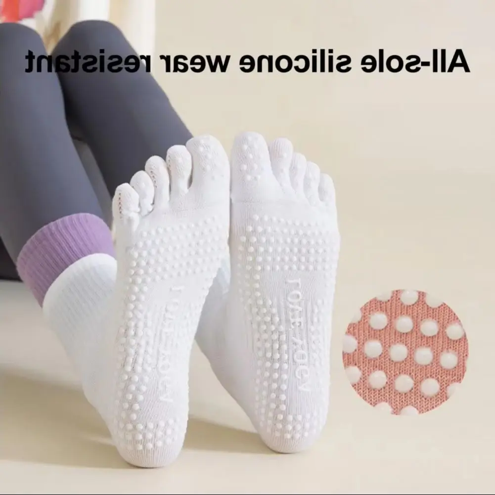 

1 пара носков для йоги, нескользящие носки для гимнастики, дышащие влагоотводящие носки для балета, танцев, фитнеса, пилатеса