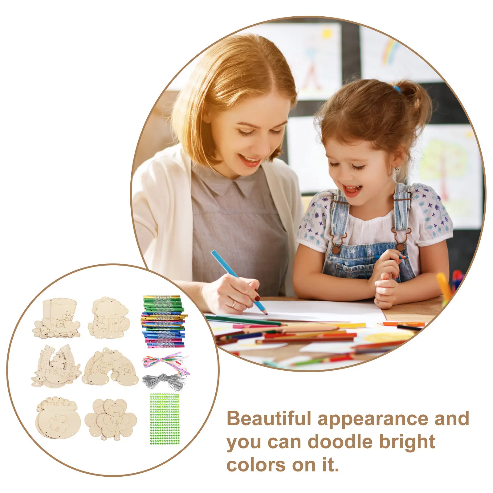 

Набор для творчества: деревянный ветряной колокольчик ко Дню Святого Патрика, неокрашенный, для самостоятельной сборки, подвесной декор для сада, для весенних вечеринок, для дома и улицы