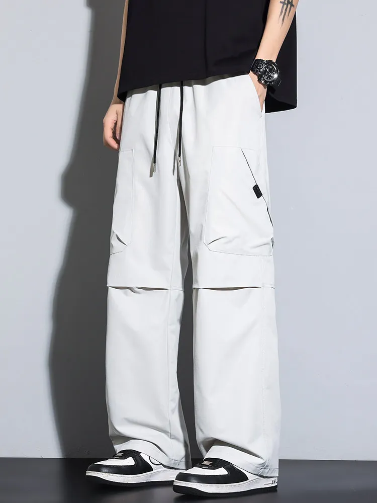 

Мужские повседневные брюки American Sle Workwear: плиссированные, быстросохнущие, свободного кроя, больших размеров, прямые, спортивные, универсальные, драпированные, для отдыха