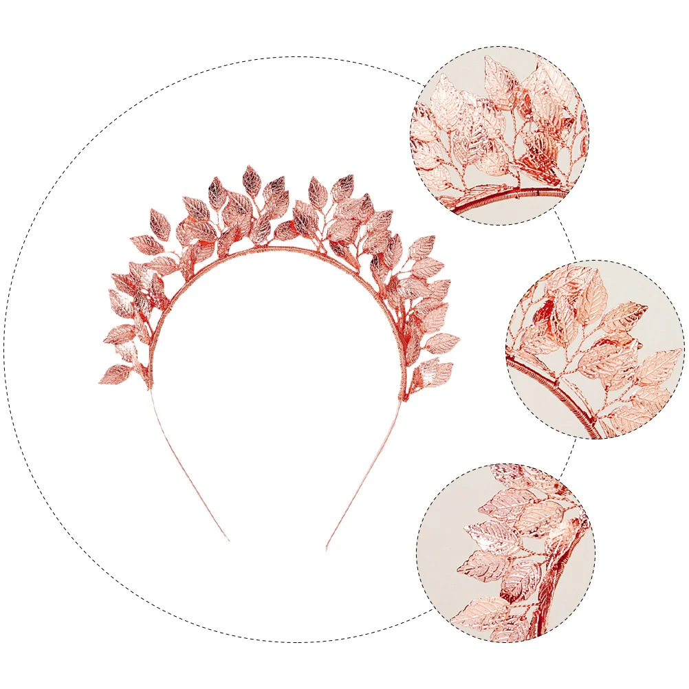 Gold Decor Handmade Leaf Headband Hair Hoops Vintage Manual Bridal Crown Wedding Accessories Golden Women's