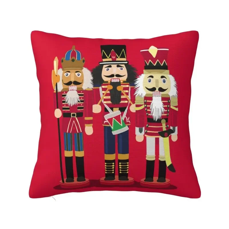 

Custom Nordic Nutcracker Soldier Toy Christmas Gift Cushion Cover Velvet Pillow Case