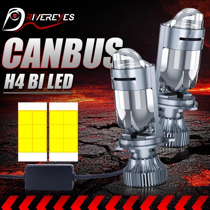 

H4 Bi LED Projector Lens LHD 1000W Mini H4 LED Lenses Car Headlight Bulb 5570 CSP Chip Hi/Lo Beam Canbus 2PCS Motor Lamp 12V 24V