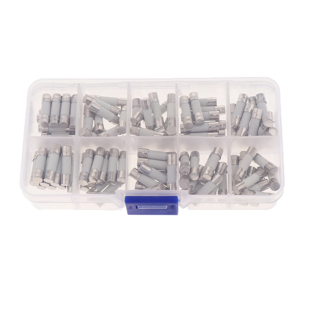 Fuses 100pcs Quick Blow Ceramic Tube 0.5A 1A 5A 6A 8A 10A 15A 20A 25A 30A