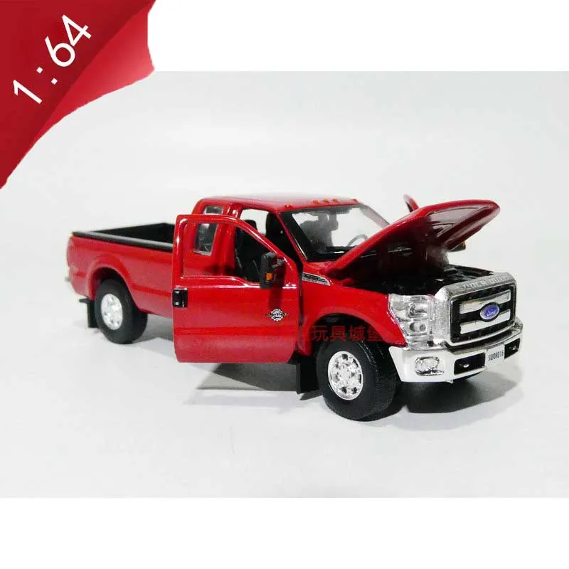 BM Diecast Alloy 1:64 2016 F-250 Serie Nice Red Pickup Truck Model Adult Collection Display Ornament Souvenir