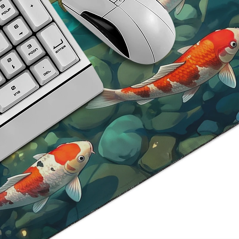 Mouse Pad Green Koi Pond Gaming XL Large New Mousepad XXL Mechanical Keyboard Pad Carpet Soft Office Natural Rubber Computer