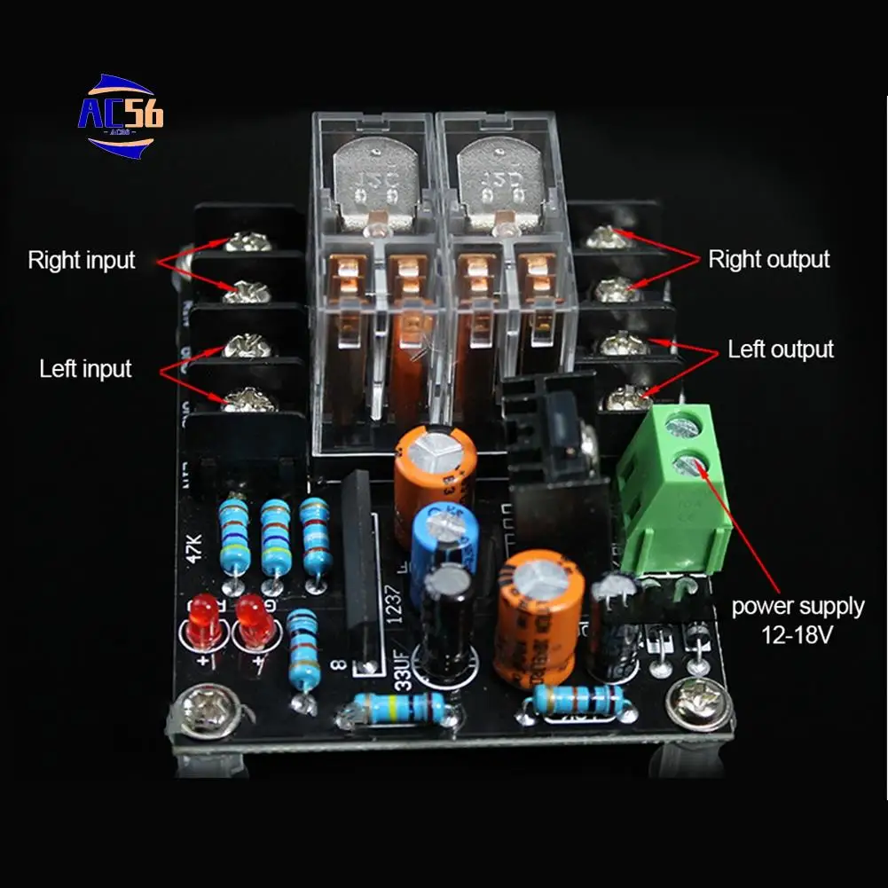 

AC56-12-18V UPC1237 Speaker Protection Board Loudspeaker Protection Board Assemble Module Boot Delay DC Monitor