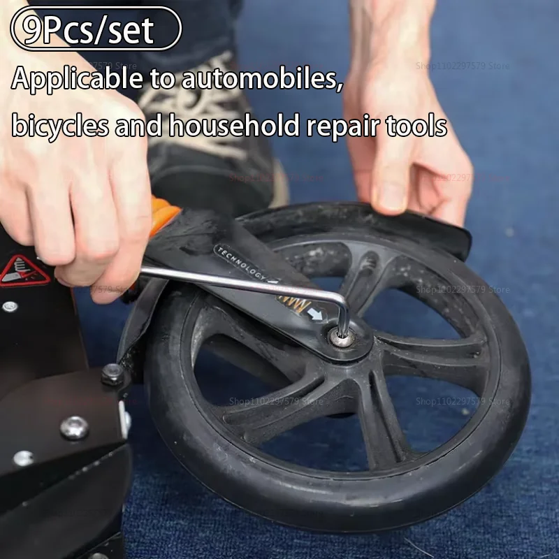 9 قطعة L نوع مزدوج نهاية مفك عرافة مفتاح ألين مجموعة توركس وجع مفك بت ستار المفك مفتاح أدوات يدوية مفك مجموعة