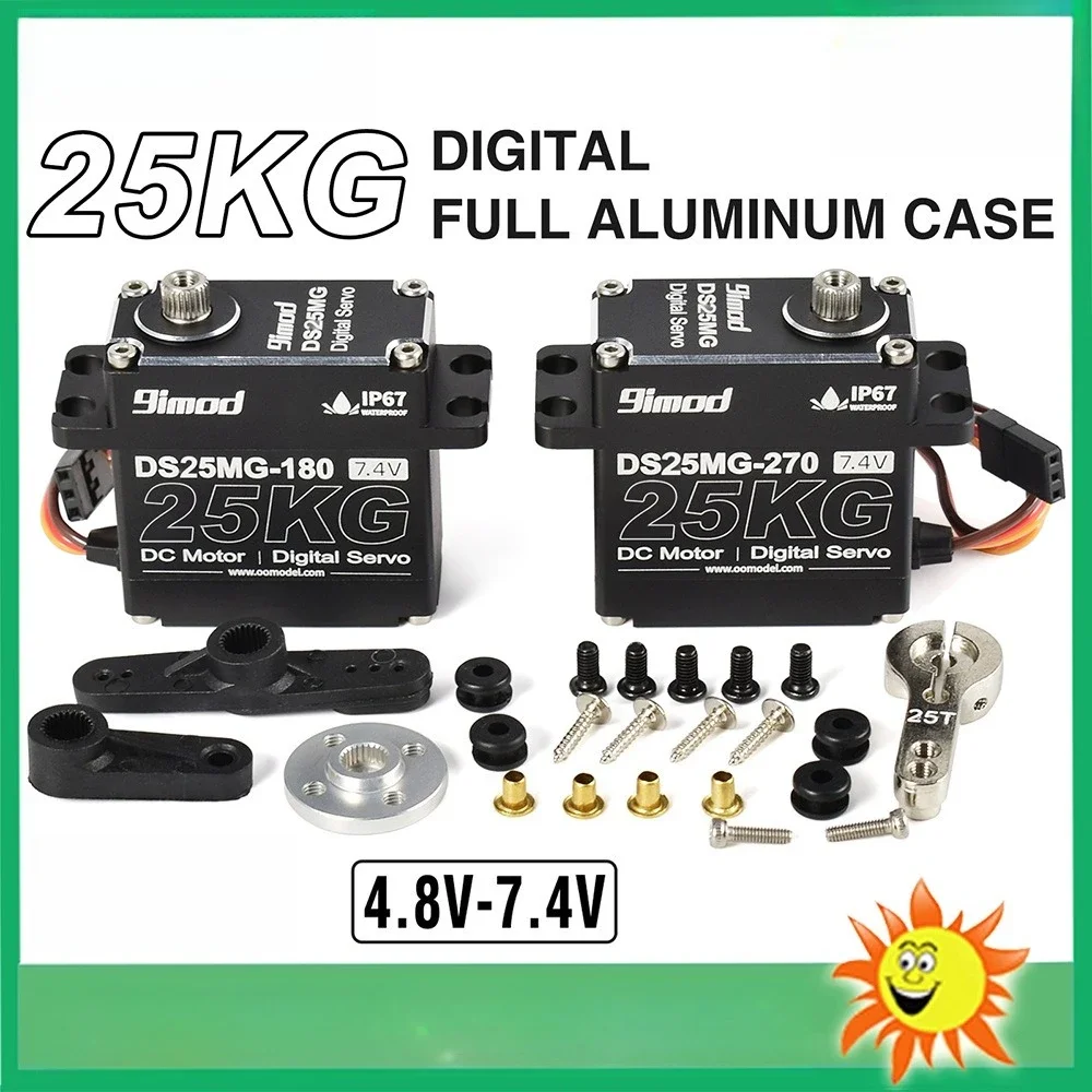 25KG 35KG Metal Teeth, All Aluminum Shell, Digital Waterproof Steering Gear