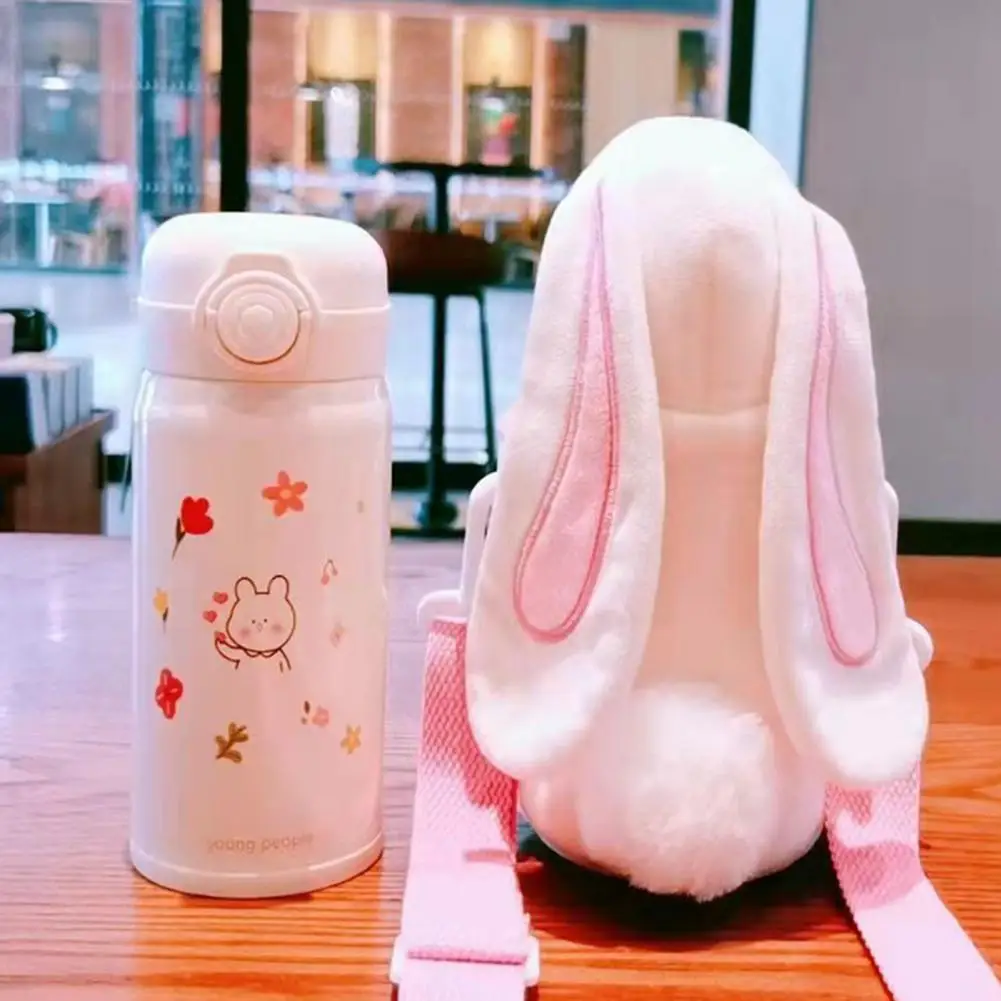 Cartoon Cute Cup Cover Adjustable Shoulder Strap Portable ater Bottle Protective Student Drinking Cup Thermal Covers