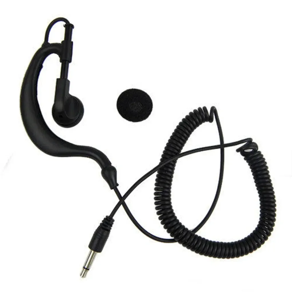 Auricular de solo escucha con tubo de aire de 3,5 mm: auricular estéreo intrauditivo con cable para walkie talkie/radio bidireccional, MP3 y teléfonos inteligentes