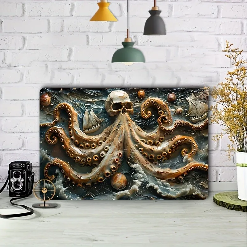 

Vintage Motorcycle Aluminum Wall Art - 8"x12" Retro Metal Sign for Home, Garage & Porch Decor | Halloween Theme Decoration