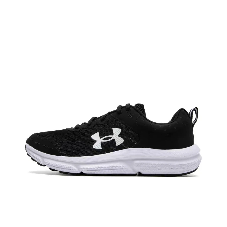Under Armour Charged Assert 10 Men's Black/White Low-Top Trainers – Soft Cushioned Fitness Running Comfortable 3026175-001