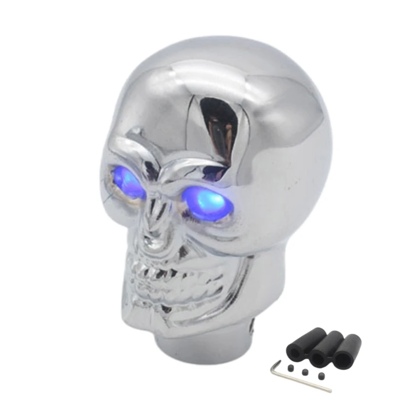 Unique Skull Head Gear Shifts Knob Shifter Lever with Adjustable LED Light for Manual Transmission Car Inner Enhancement