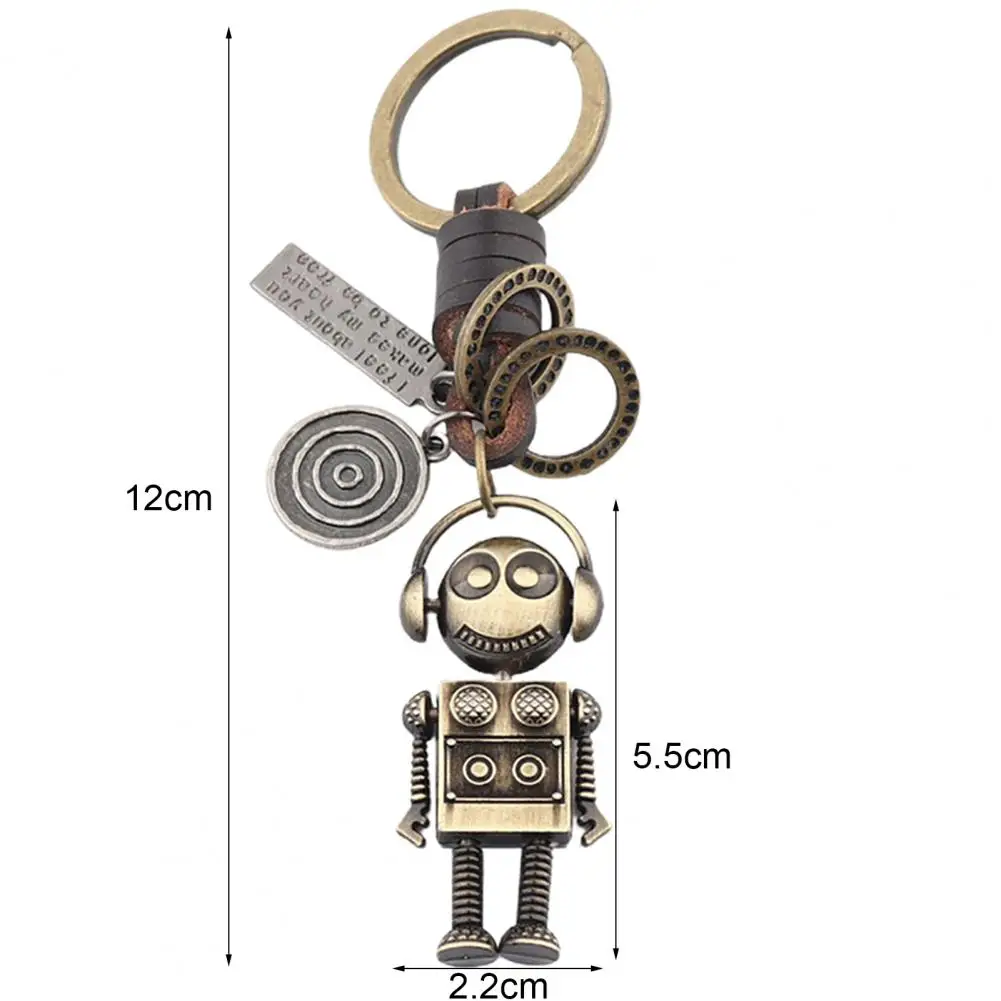 Astronaut Pendant Alloy Astronaut Keyring Widely applied Innovative  Practical Retro Faux Leather Robot Key Chain