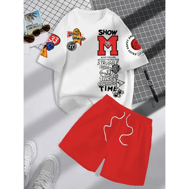 2025 Summer New Casual Fashion 3D Printed Soft Comfortable Lightweight Breathable Men's Short Sleeved Shorts Set