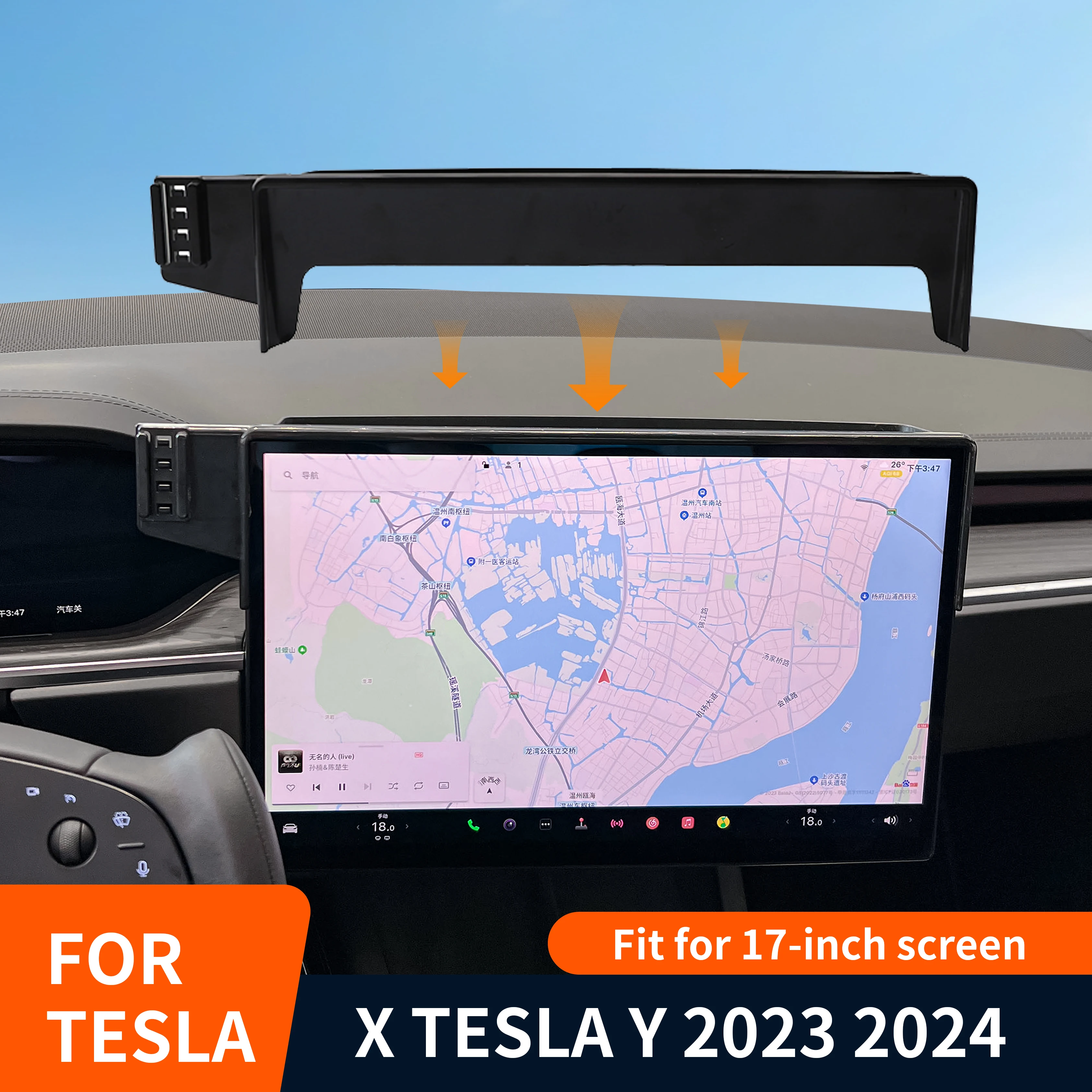 

Car Phone Holder For Tesla Model X S 2023 2024 Multimedia Screen Fixed Base Wireless Charging Stand Car Phone Mounts Storage Box