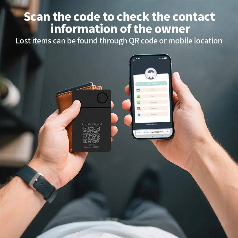 QR Code Anti-Lost GPS Tracker AI Wireless Charging Card Locator Android Finder Tag يعمل مع تطبيق Google لجهاز Pixel Sumsung