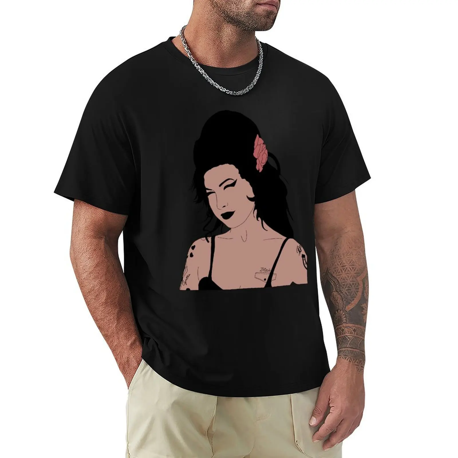 

Amy Winehouse Bust T-Shirt Casual Loose Daily Wear T-Shirt