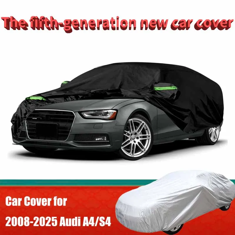 

Автомобильный чехол, замена для Audi A4/S4 Sedan 2008-2025 годов с водонепроницаемыми ветрозащитными лентами для защиты от снега, дождя, пыли и града