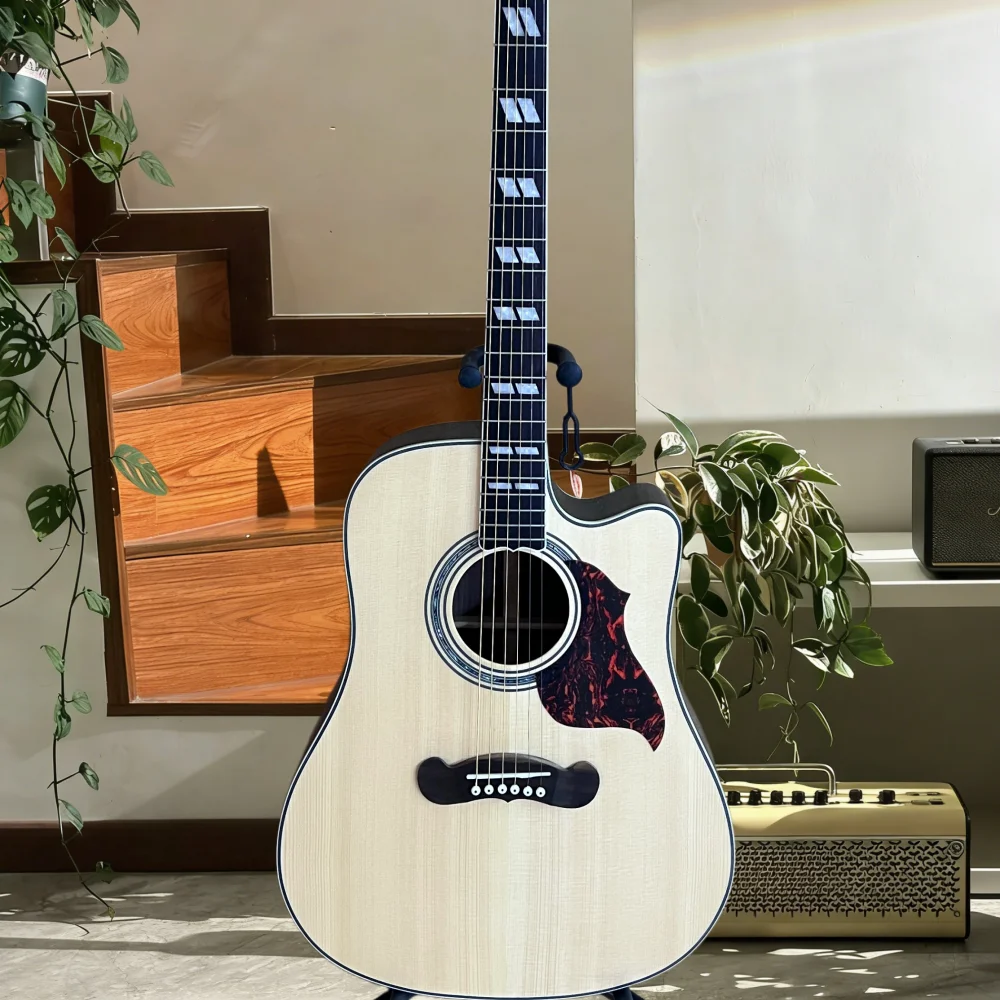 

Акустическая гитара с фиксированным бриджем, 6 струн, гриф из палисандра, корпус из сосны Asperata, цельный верх ручной работы, бесплатная доставка