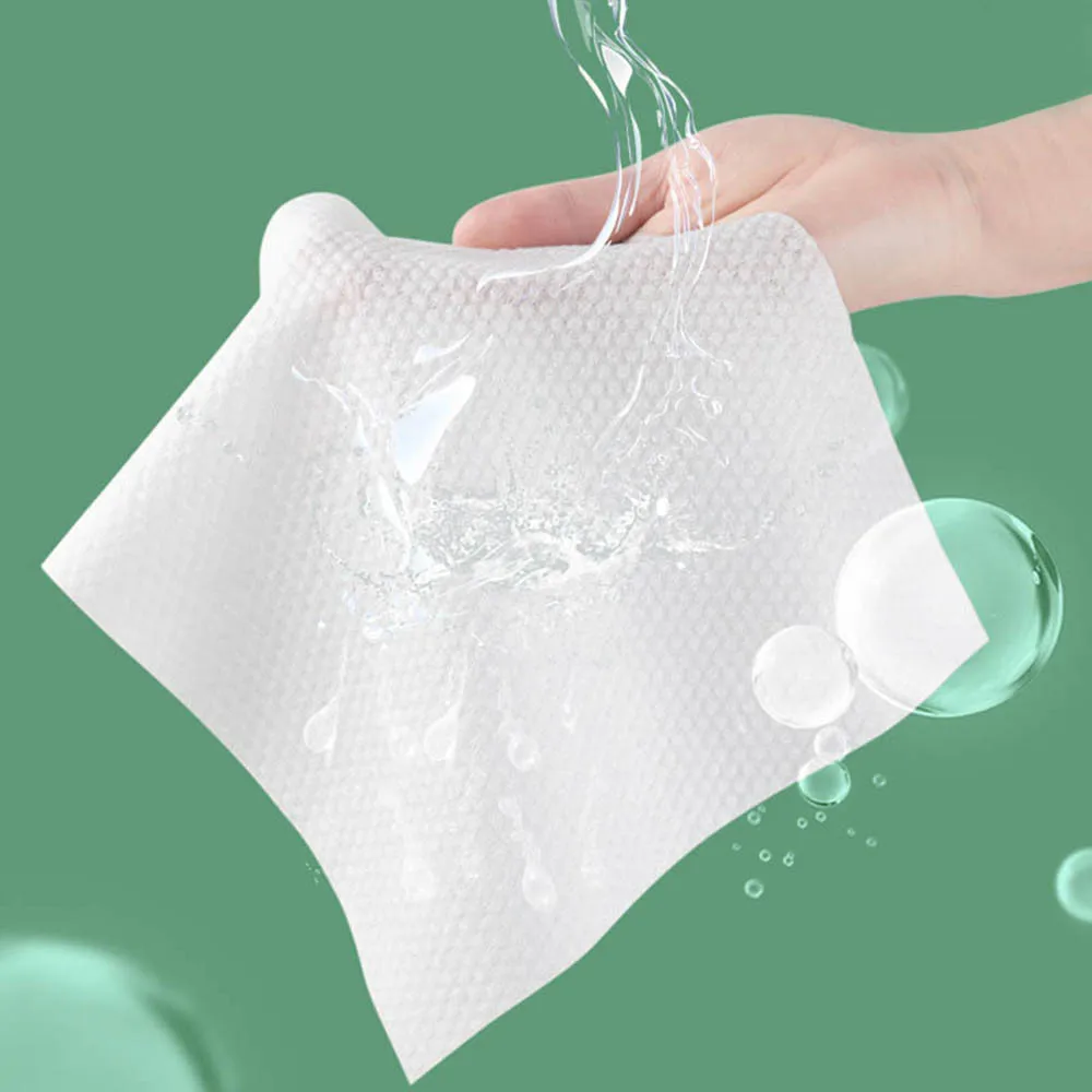 100 Puff Facial Towel Cleaning Towel Dry And Wet Dual-Purpose Makeup Disposable Facial Cleanser Pure Cotton Thickened Pearl