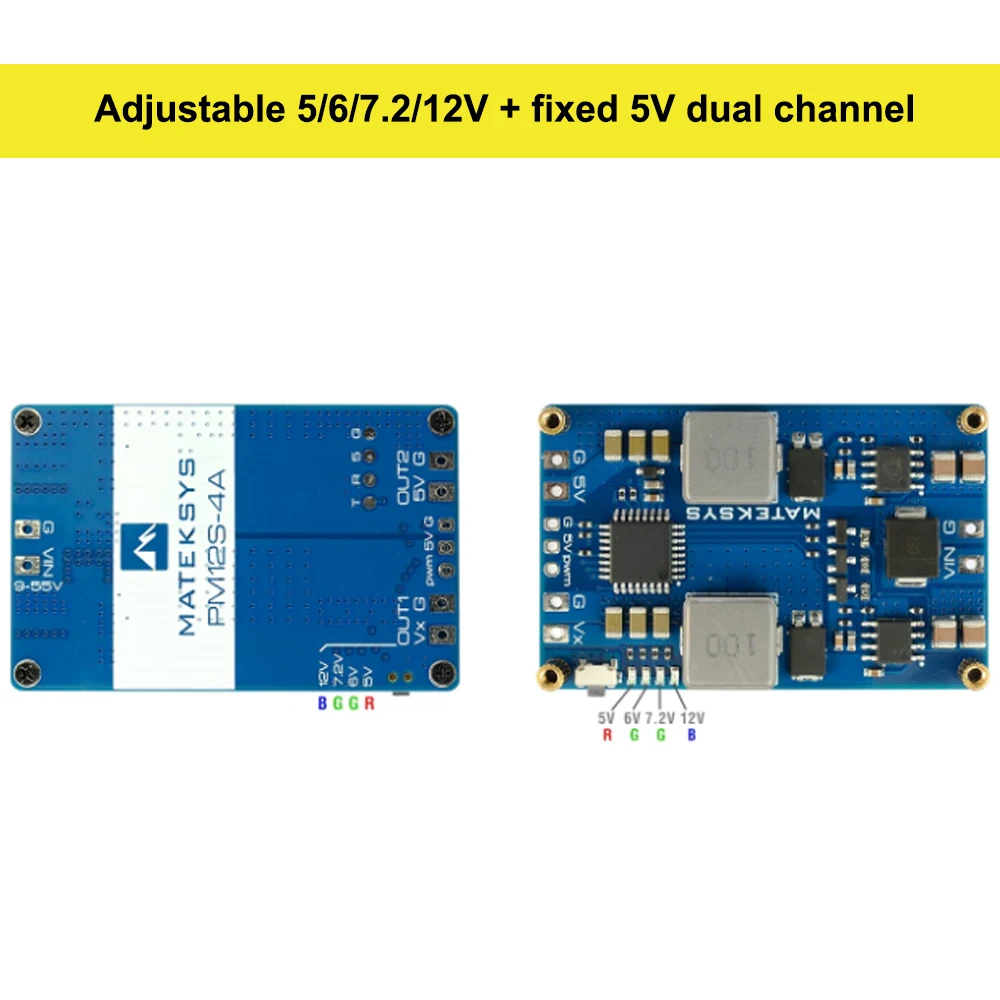 Matek PM12S-4A Power Module 9-55V Dual 4A BEC TVS Protection Regulator For FPV Drone Fixed Wing VTOL RC Airplane Accessories