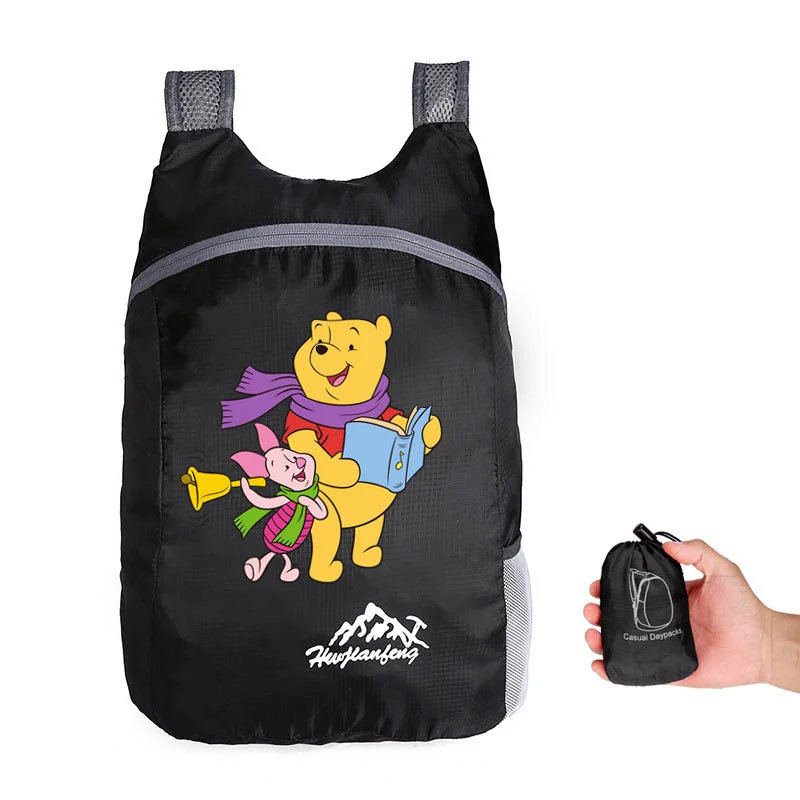 Winnie The Pooh Cartoon Multifuncional Mochila, Outdoor Montanhismo Folding Bag, Lazer Camping Sports Bag, Mochilas de caminhada