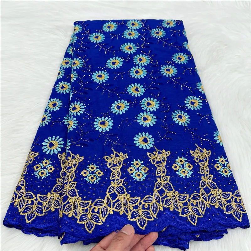 5+2 yard With Scarf Swiss lace fabric Dry lace embroidery African 100% cotton fabrics Swiss voile lace Dubai style 18L162501