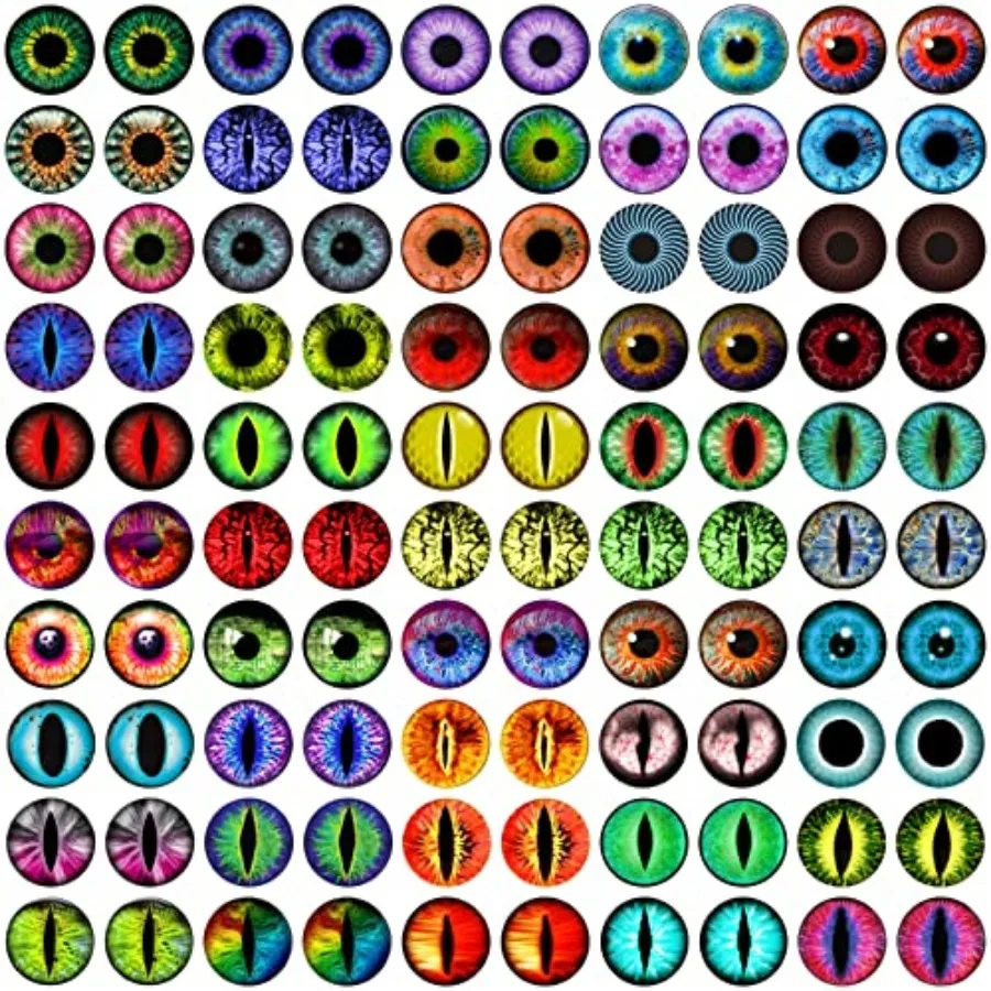 00PCS Ojos de Dragón de Cristal Cabujón para Manualidades, Esculturas, Accesorios, Bricolaje, Joyería, 6MM