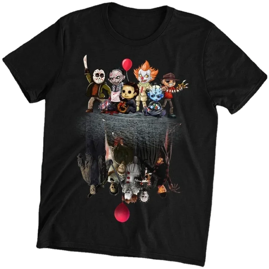 

Horror Movie Characters Water Mirror Reflection Mens Gift T-Shirt. Summer Cotton Short Sleeve O-Neck Unisex T Shirt New S-3XL